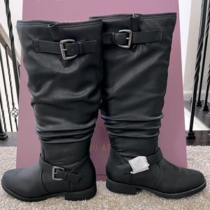 Journee Collection slouch wide calf black boots